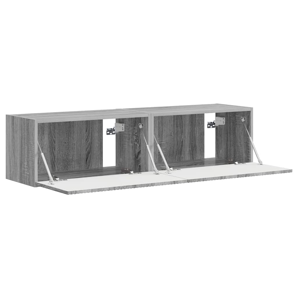 Meuble TV mural 2 pcs Gris Sonoma 60 x 31 x 29,5 cm - XIOS