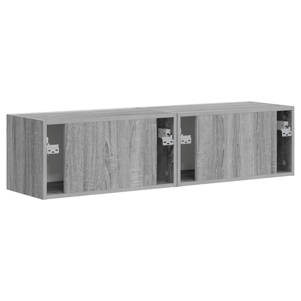 Meuble TV mural 2 pcs Gris Sonoma 60 x 31 x 29,5 cm - XIOS