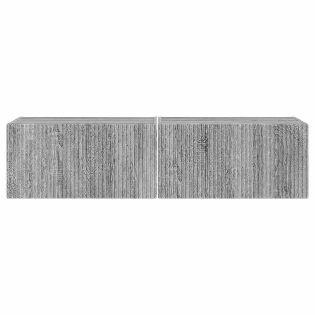 Meuble TV mural 2 pcs Gris Sonoma 60 x 31 x 29,5 cm - XIOS