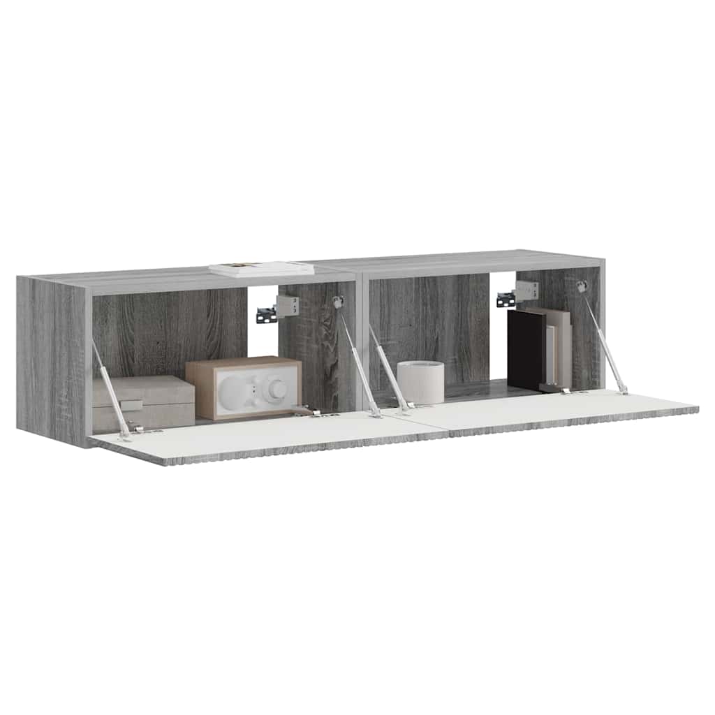 Meuble TV mural 2 pcs Gris Sonoma 60 x 31 x 29,5 cm - XIOS