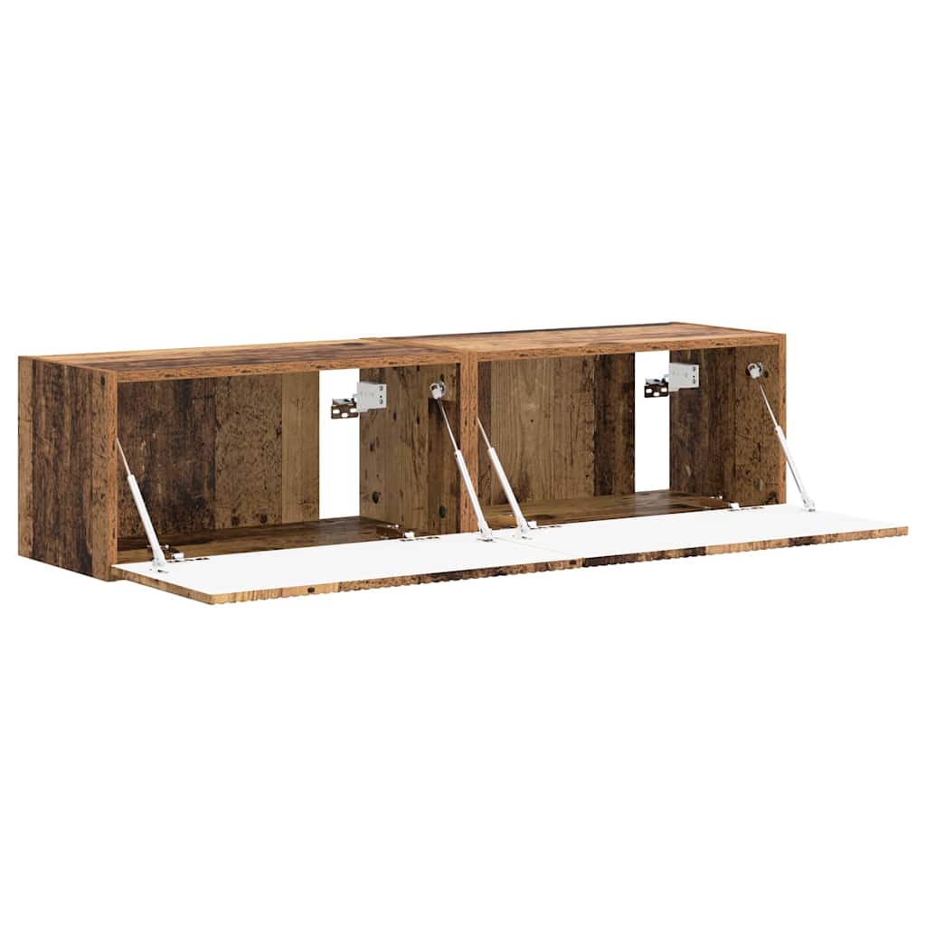 Meuble TV mural 2 pcs Bois Ancien 60 x 31 x 29,5 cm - XIOS