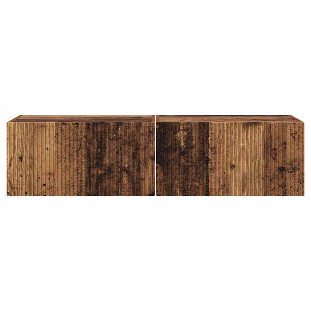 Meuble TV mural 2 pcs Bois Ancien 60 x 31 x 29,5 cm - XIOS
