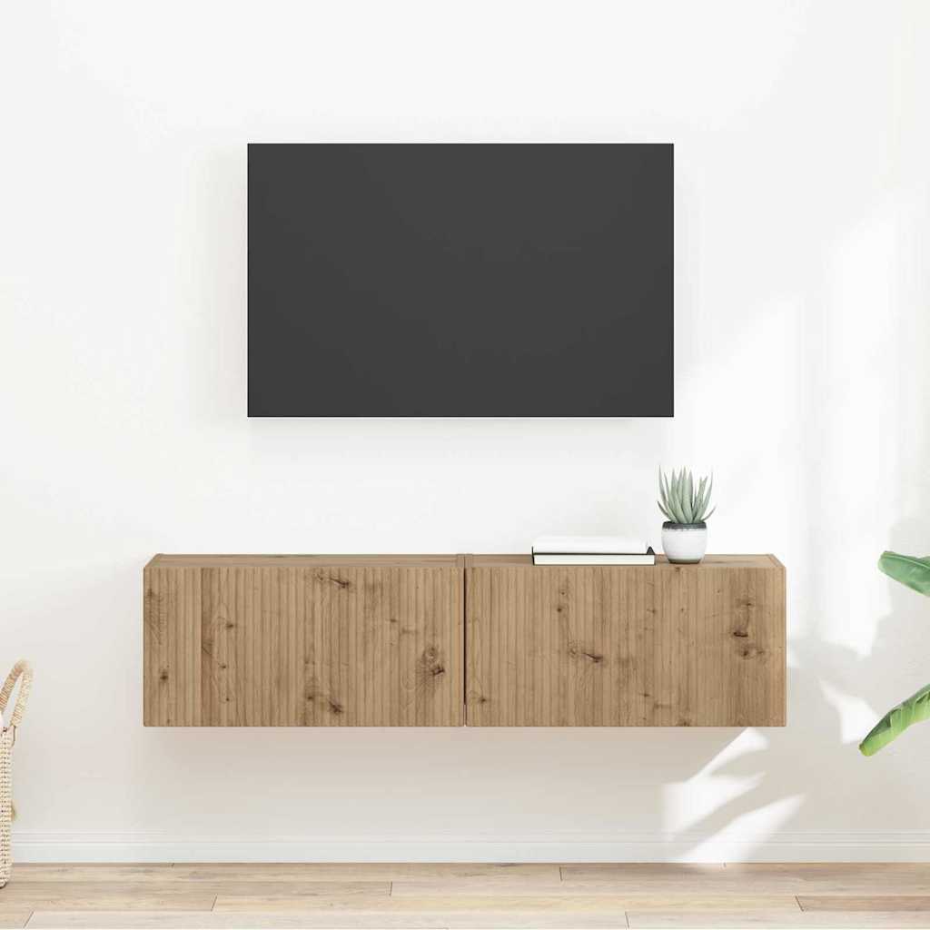Meuble TV mural 2 pcs Chêne artisan 60 x 31 x 29,5 cm - XIOS