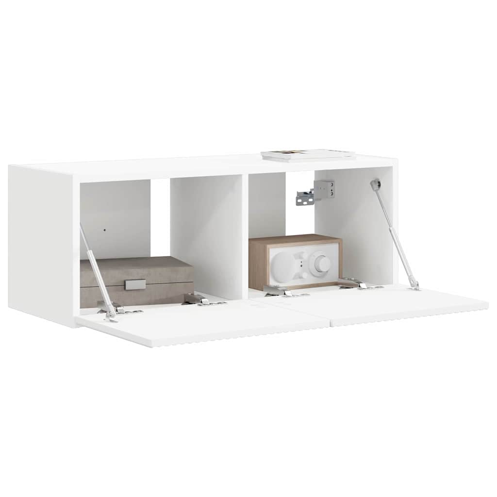 Meuble TV mural Blanc 78,5 x 31 x 29,5 cm Bois d'ingénierie - XIOS