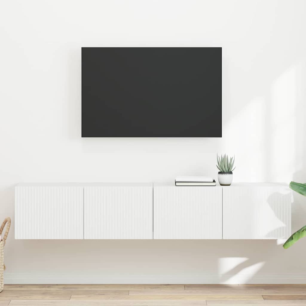 Meuble TV mural Montage mural 2 pcs Blanc 78,5 x 31 x 29,5 cm - XIOS