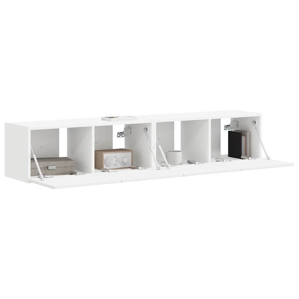 Meuble TV mural Montage mural 2 pcs Blanc 78,5 x 31 x 29,5 cm - XIOS