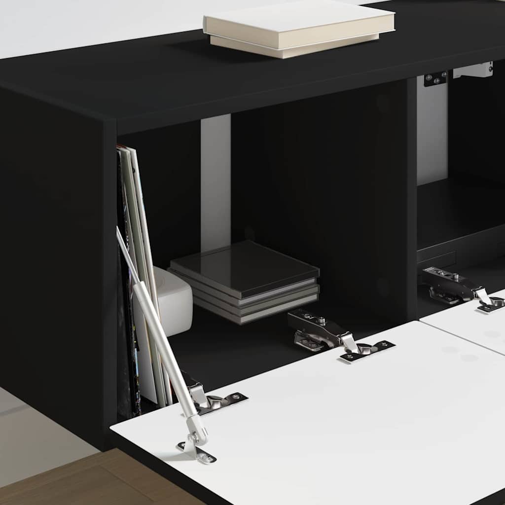 Meuble TV mural Noir 78,5 x 31 x 29,5 cm Bois d'ingénierie