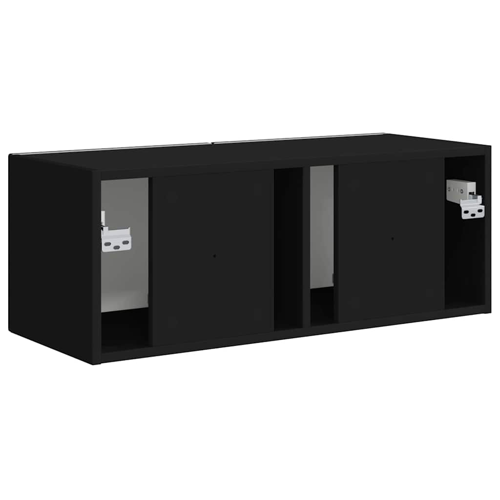 Meuble TV mural Noir 78,5 x 31 x 29,5 cm Bois d'ingénierie
