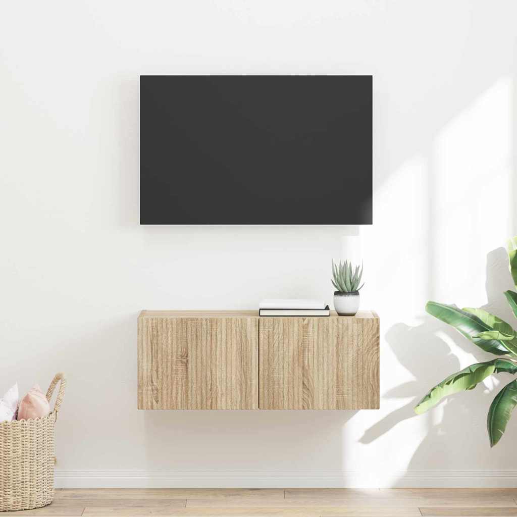 Meuble TV mural Sonoma 78,5 x 31 x 29,5 cm Bois d'ingénierie - XIOS