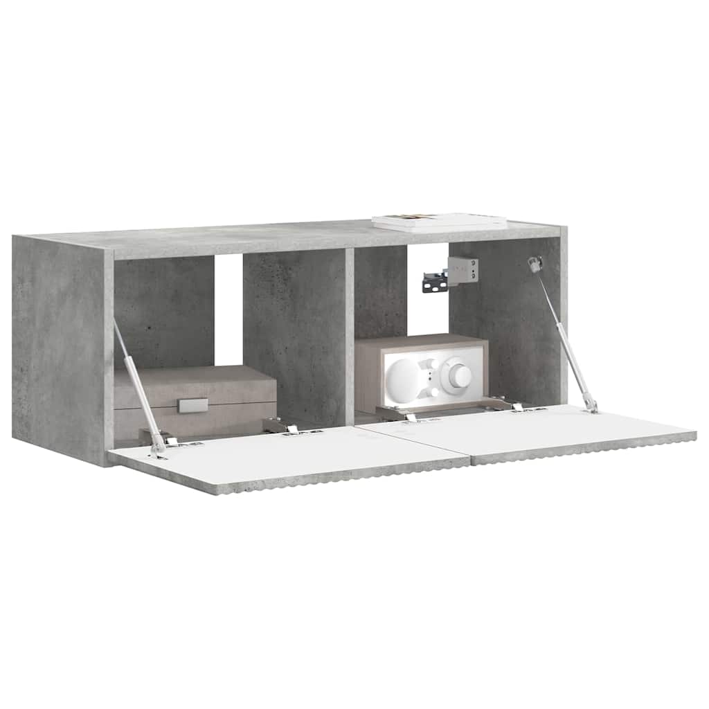 Meuble TV mural Béton 78,5 x 31 x 29,5 cm Bois d'ingénierie - XIOS