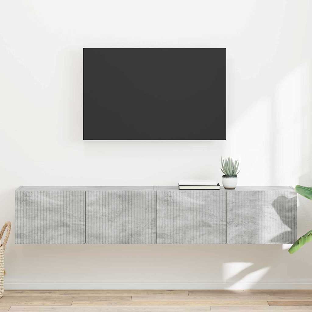 Meuble TV mural Montage mural 2 pcs Béton 78,5 x 31 x 29,5 cm - XIOS