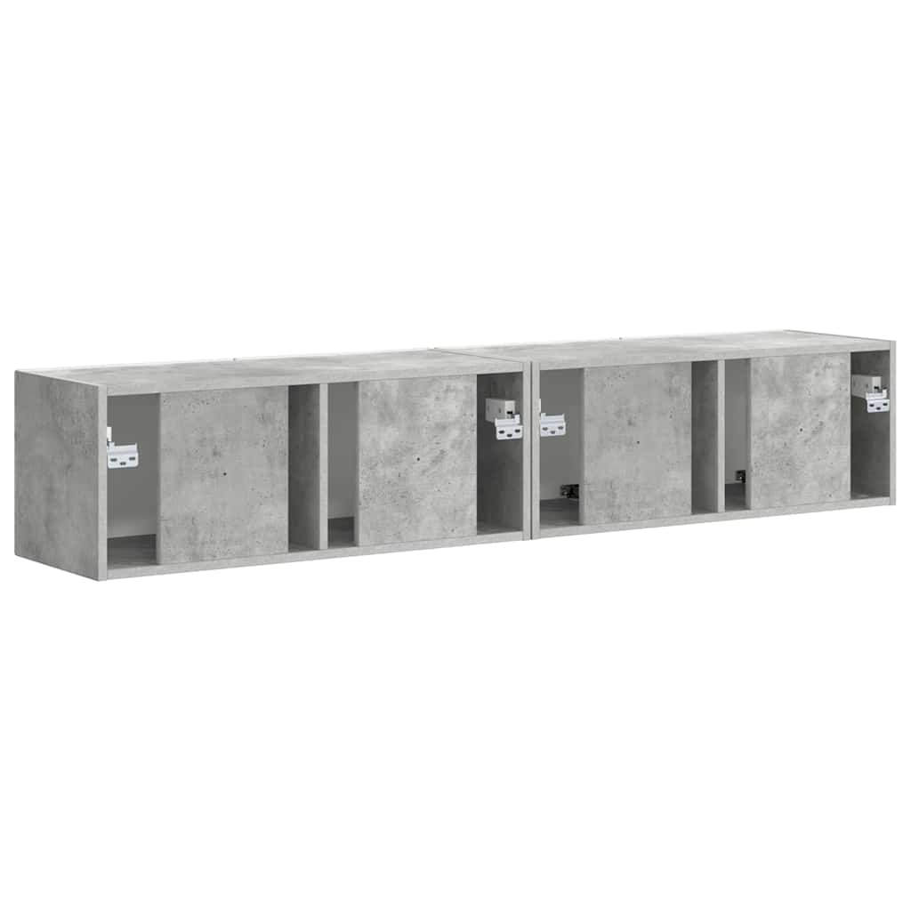 Meuble TV mural Montage mural 2 pcs Béton 78,5 x 31 x 29,5 cm - XIOS