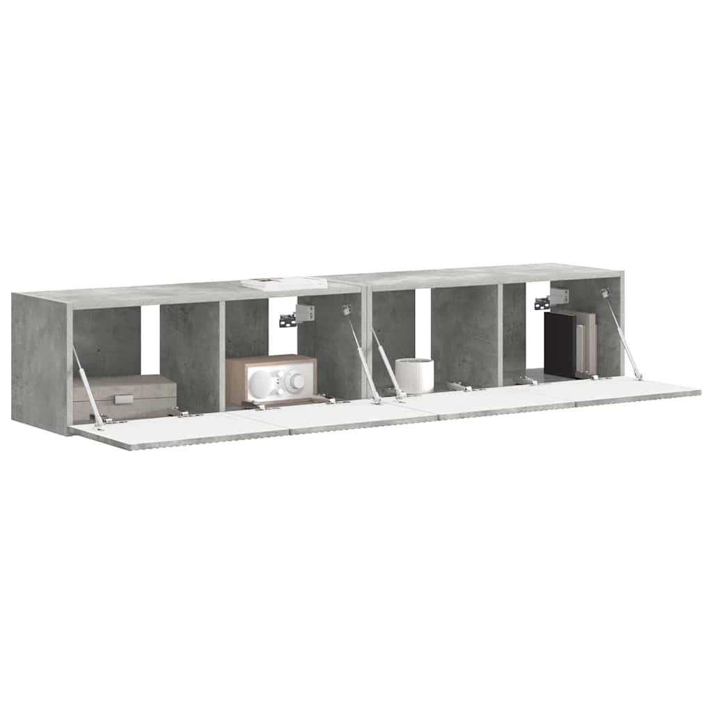 Meuble TV mural Montage mural 2 pcs Béton 78,5 x 31 x 29,5 cm - XIOS