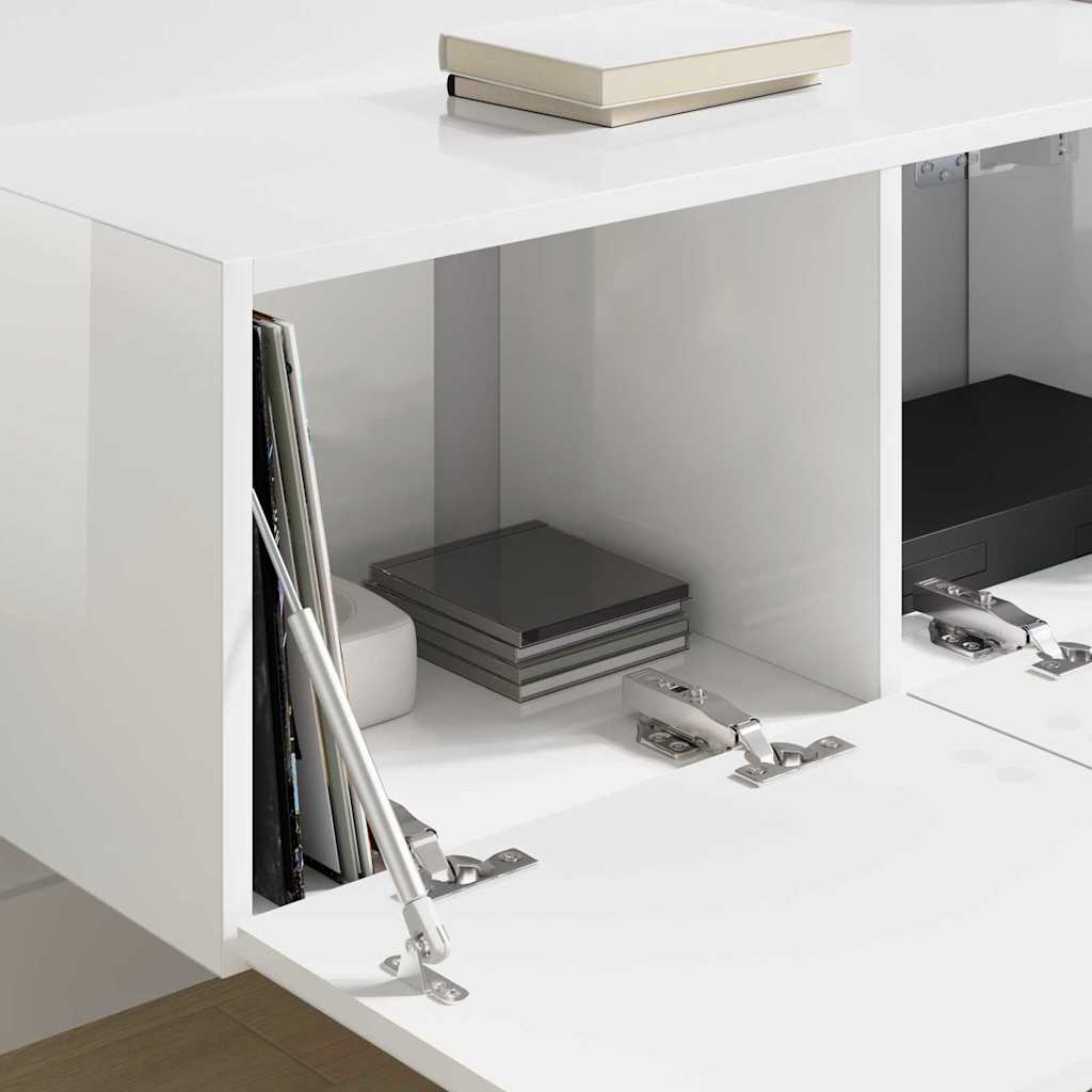 Meuble TV mural Blanc Brillant 78,5 x 31 x 29,5 cm - XIOS