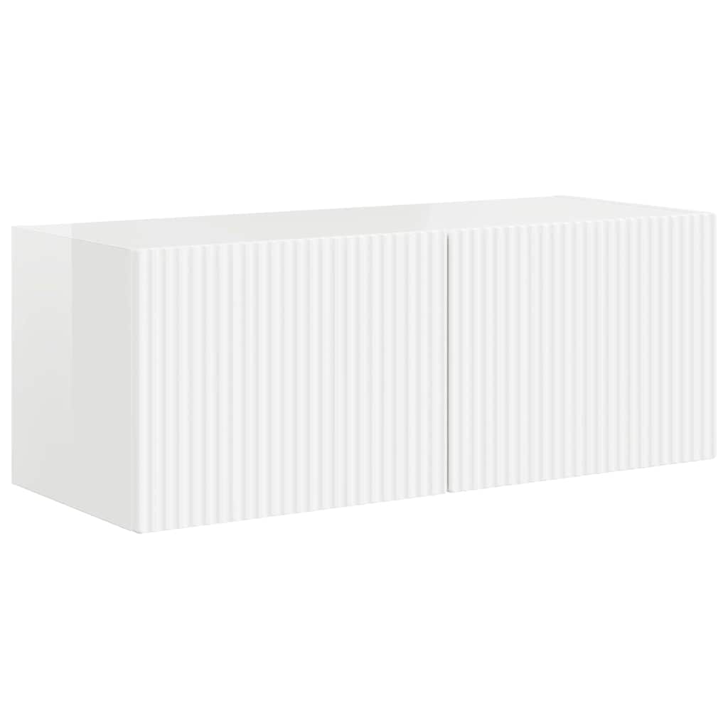 Meuble TV mural 2 pcs Blanc Brillant 78,5 x 31 x 29,5 cm - XIOS