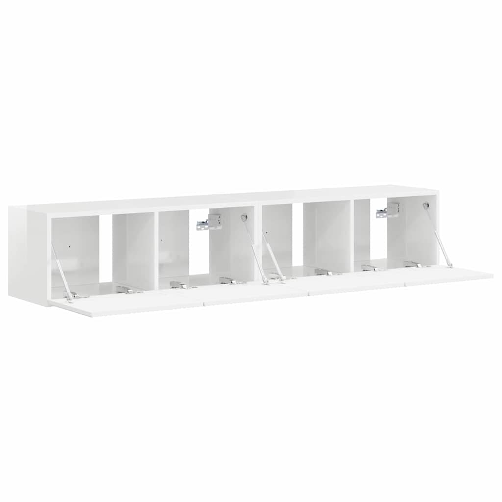 Meuble TV mural 2 pcs Blanc Brillant 78,5 x 31 x 29,5 cm - XIOS