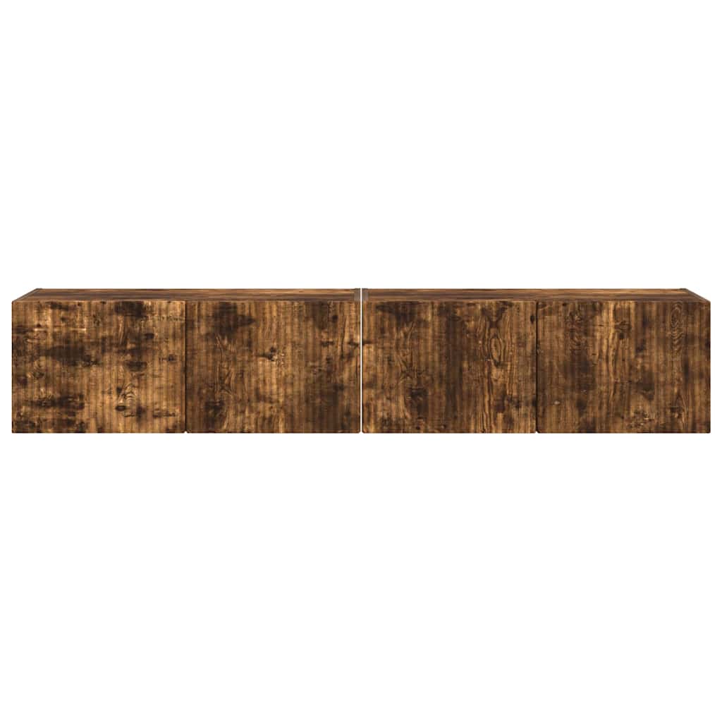 Meuble TV mural 2 pcs Chêne fumé 78,5 x 31 x 29,5 cm - XIOS