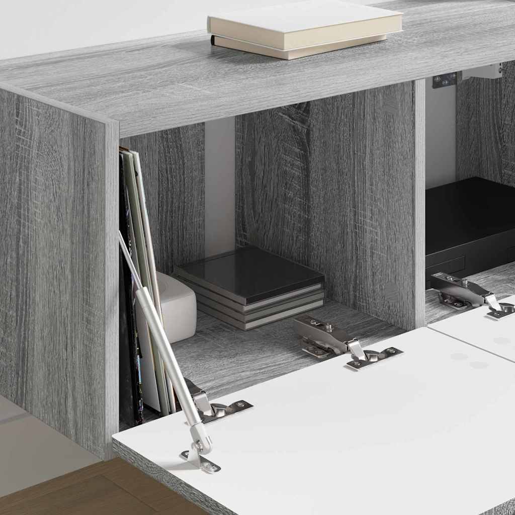 Meuble TV mural 2 pcs Gris Sonoma 78,5 x 31 x 29,5 cm - XIOS