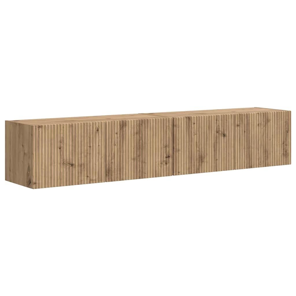 Meuble TV mural 2 pcs Chêne artisan 78,5 x 31 x 29,5 cm - XIOS