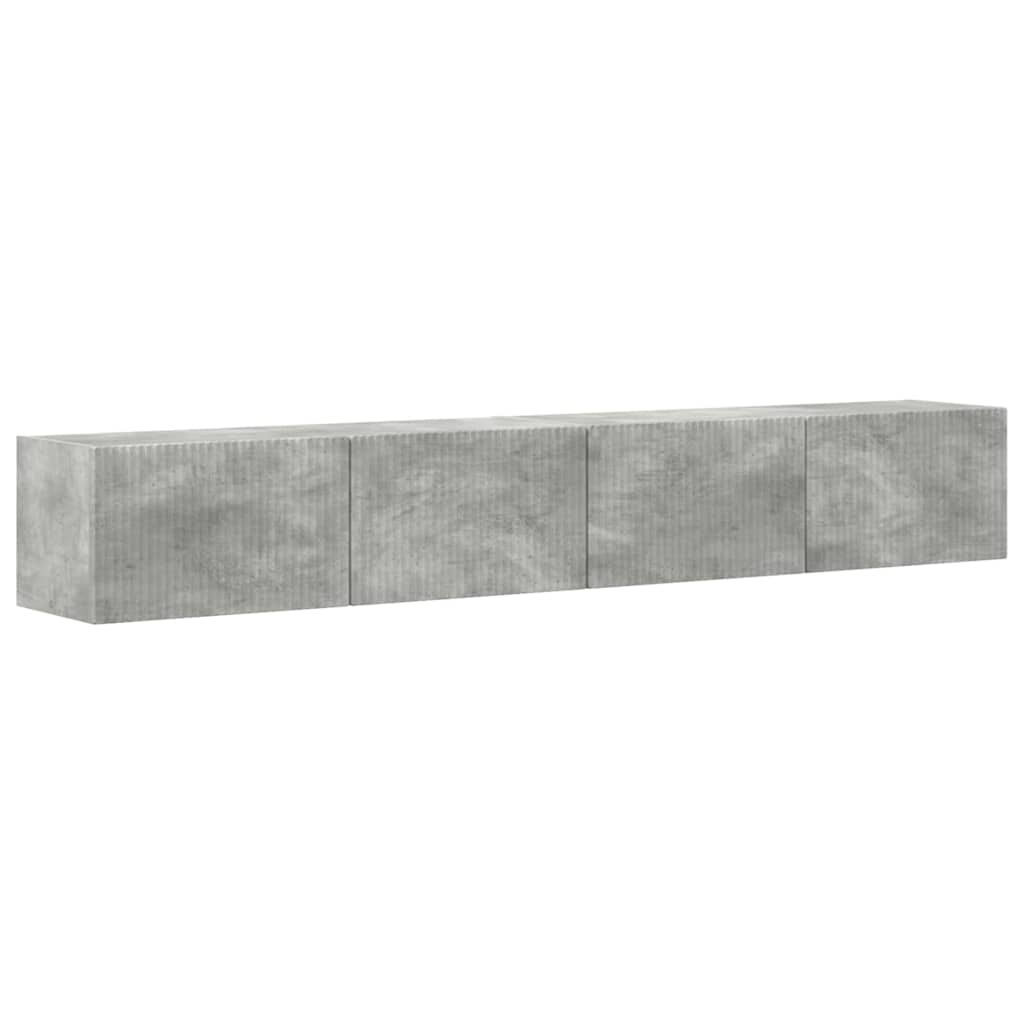Meuble TV mural 2 pcs Béton 98 x 31 x 29,5 cm Bois d'ingénierie - XIOS
