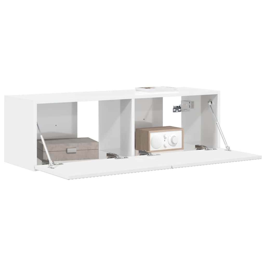 Meuble TV mural Montage mural Blanc Brillant 98 x 31 x 29,5 cm - XIOS