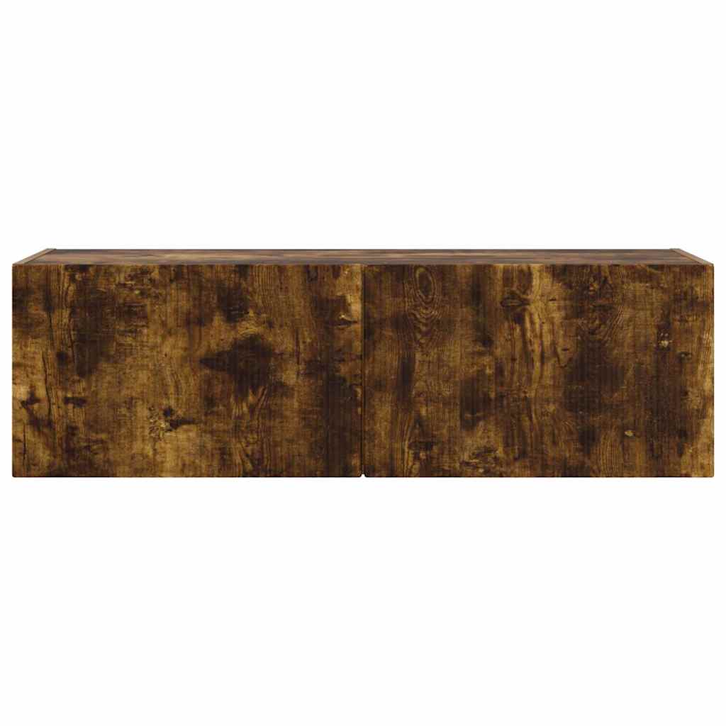 Meuble TV mural Chêne fumé 98 x 31 x 29,5 cm Bois d'ingénierie - XIOS