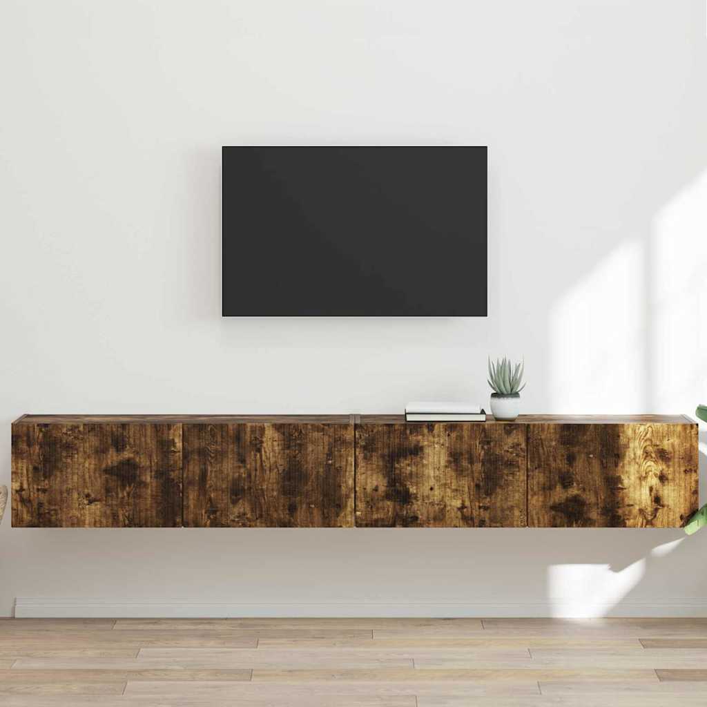 Meuble TV mural 2 pcs Chêne fumé 98 x 31 x 29,5 cm - XIOS