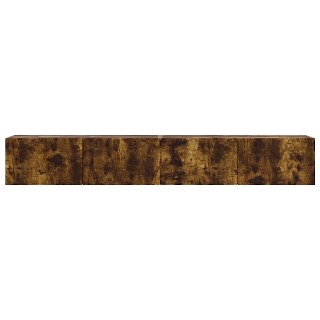 Meuble TV mural 2 pcs Chêne fumé 98 x 31 x 29,5 cm - XIOS