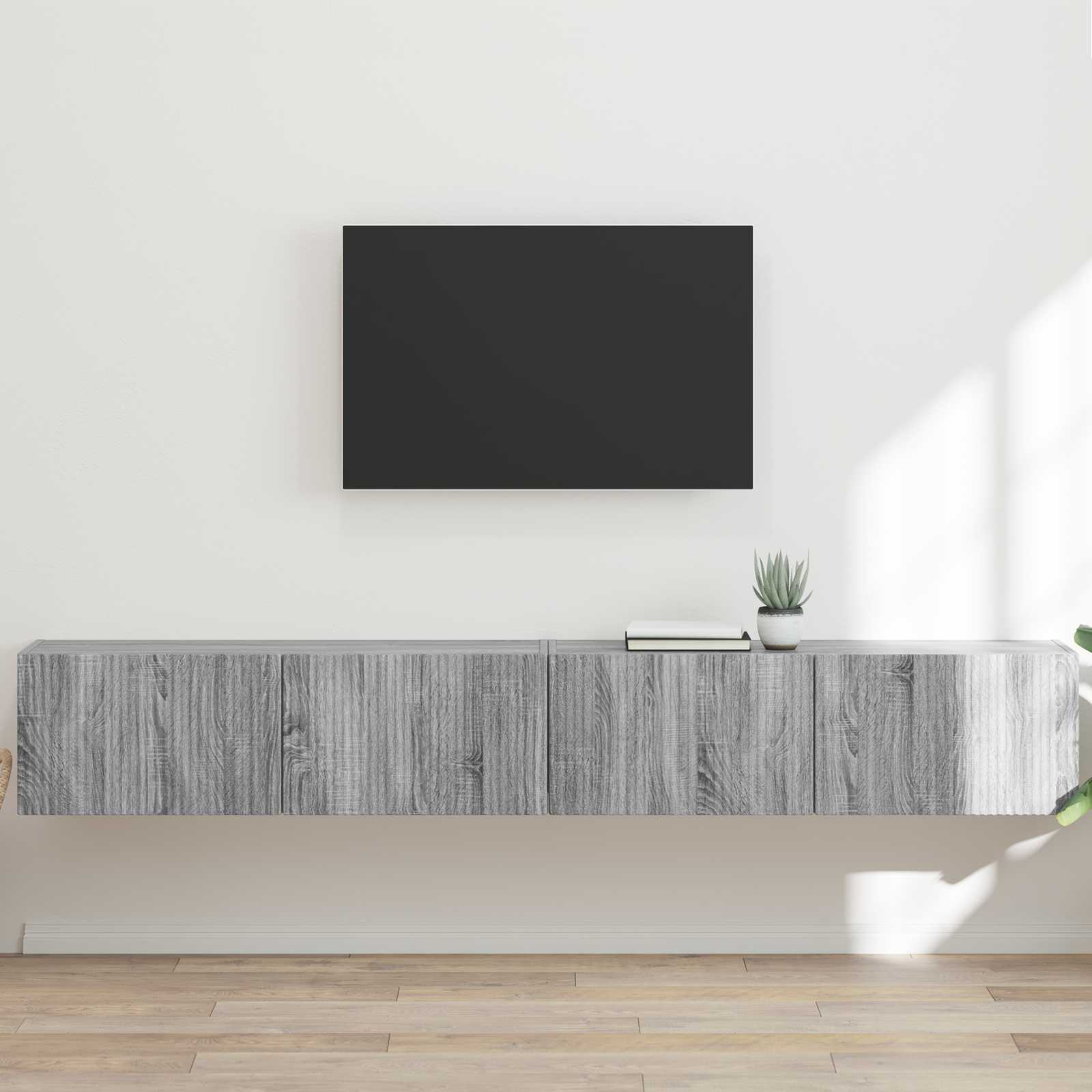 Meuble TV mural 2 pcs Gris Sonoma 98 x 31 x 29,5 cm - XIOS