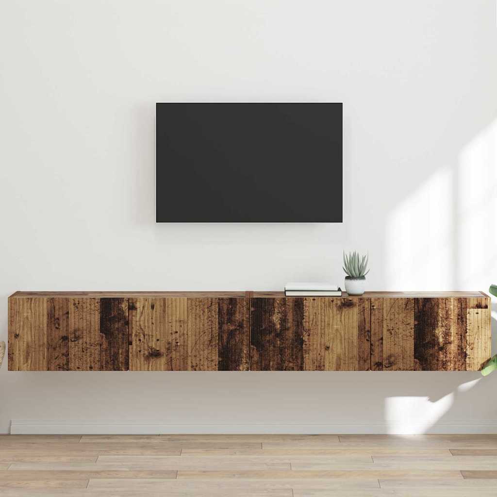 Meuble TV mural 2 pcs Bois Ancien 98 x 31 x 29,5 cm - XIOS