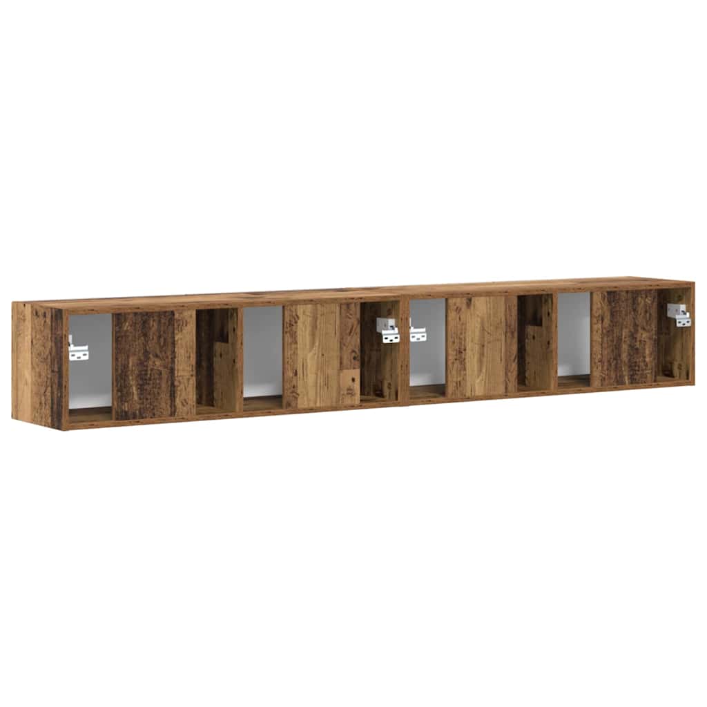 Meuble TV mural 2 pcs Bois Ancien 98 x 31 x 29,5 cm - XIOS