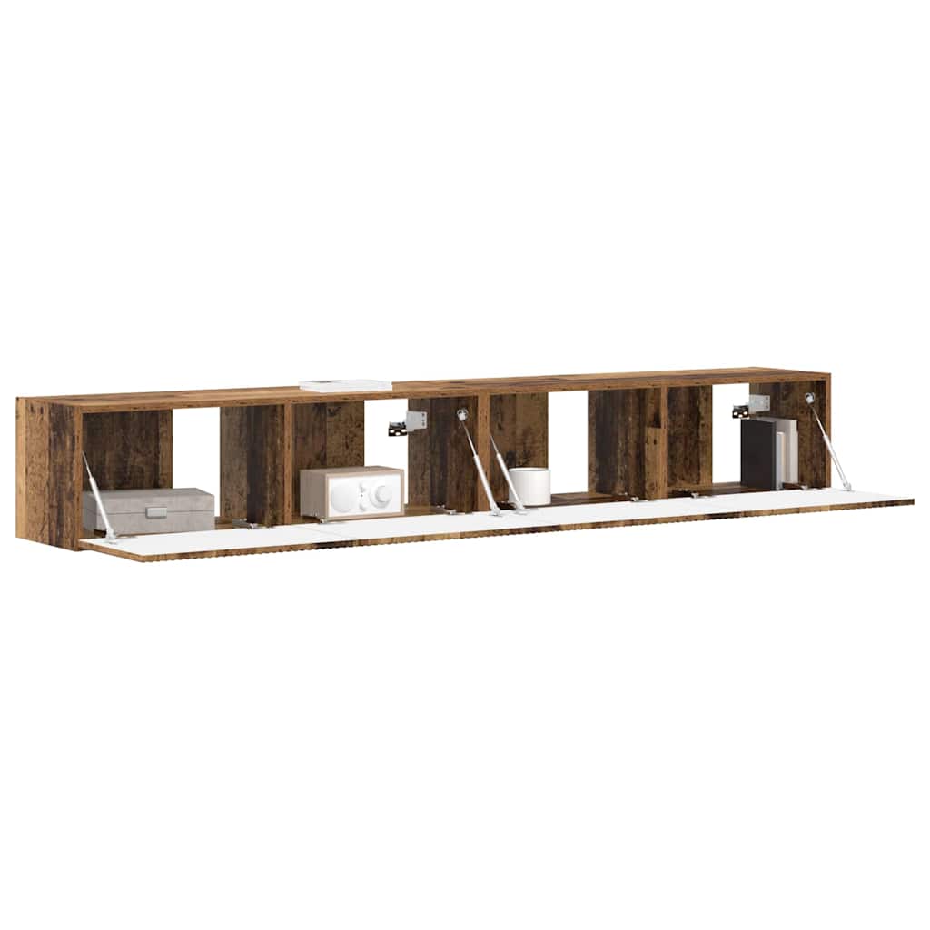 Meuble TV mural 2 pcs Bois Ancien 98 x 31 x 29,5 cm - XIOS
