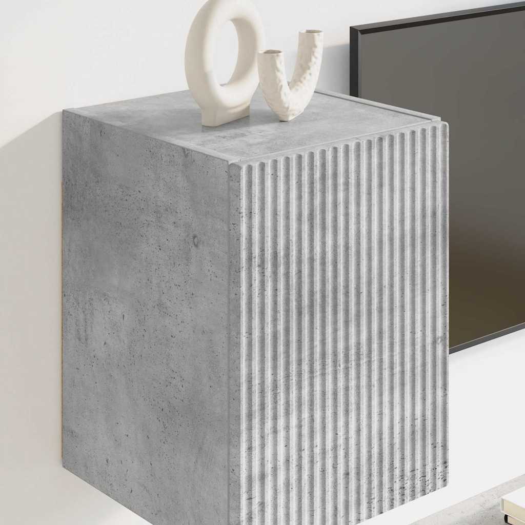 Meuble TV mural 2 pcs Béton 30 x 31 x 40 cm Bois d'ingénierie - XIOS