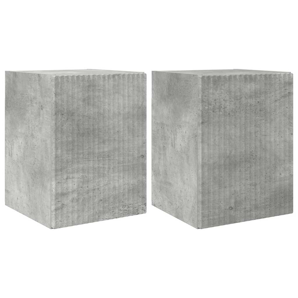 Meuble TV mural 2 pcs Béton 30 x 31 x 40 cm Bois d'ingénierie - XIOS