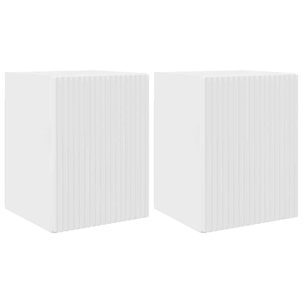 Meuble TV mural 2 pcs Blanc Brillant 30 x 31 x 40 cm - XIOS