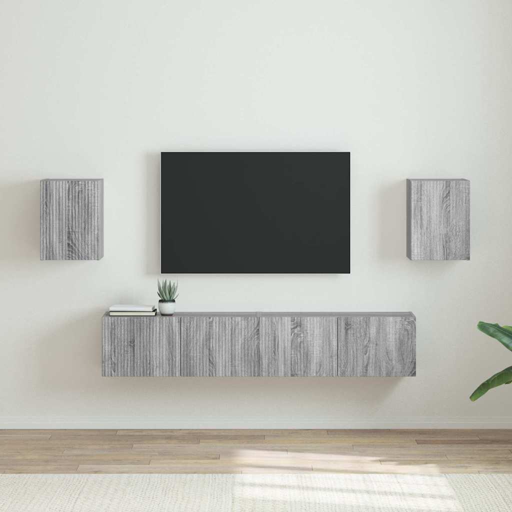 Meuble TV mural Montage mural 2 pcs Gris Sonoma 30 x 31 x 40 cm - XIOS