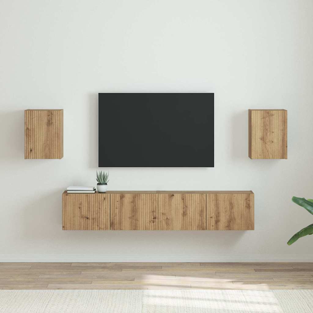 Meuble TV mural 2 pcs Chêne artisan Bois d'ingénierie - XIOS