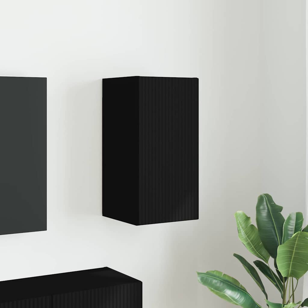 Meuble TV mural Noir 30 x 31 x 60 cm Bois d'ingénierie - XIOS
