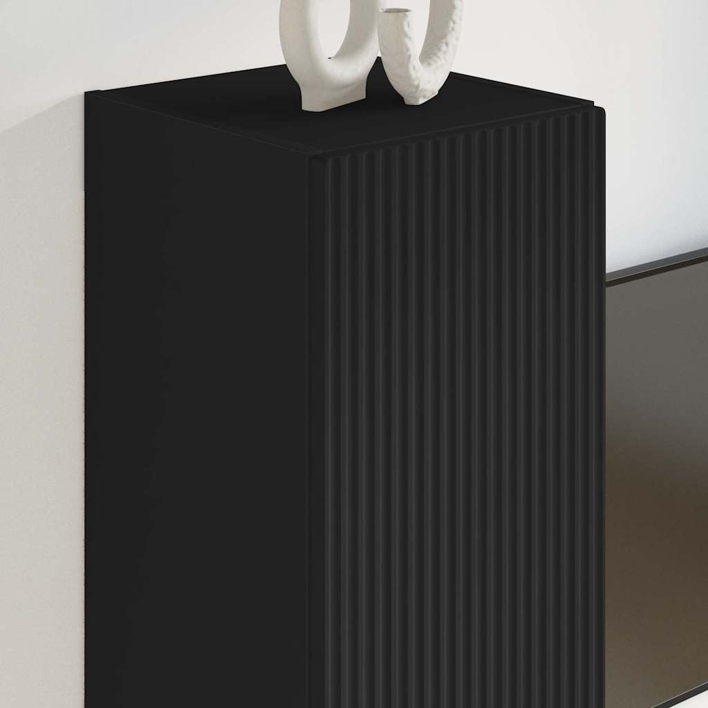 Meuble TV mural 2 pcs Noir 30 x 31 x 60 cm Bois d'ingénierie - XIOS
