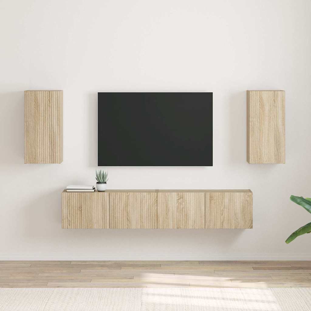 Meuble TV mural 2 pcs Sonoma 30 x 31 x 60 cm Bois d'ingénierie - XIOS