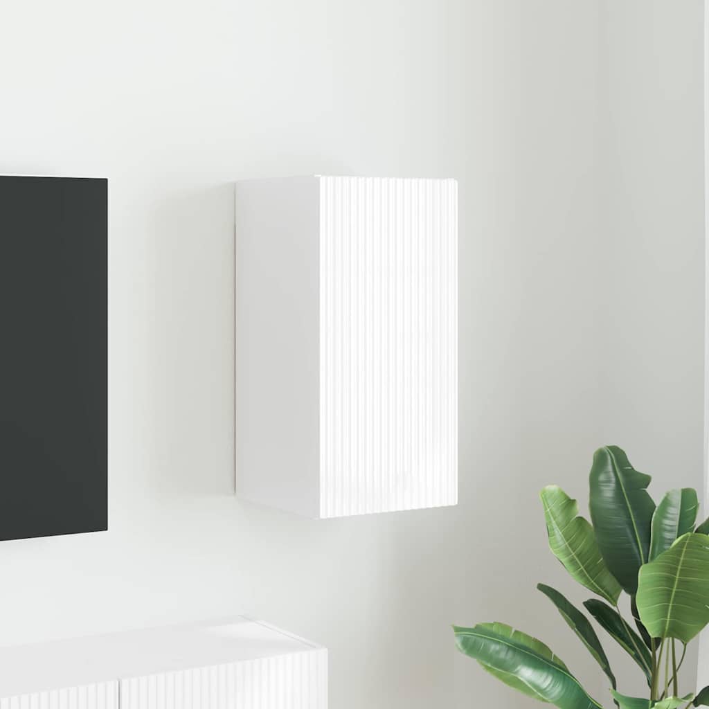 Meuble TV mural Montage mural Blanc Brillant 30 x 31 x 60 cm - XIOS