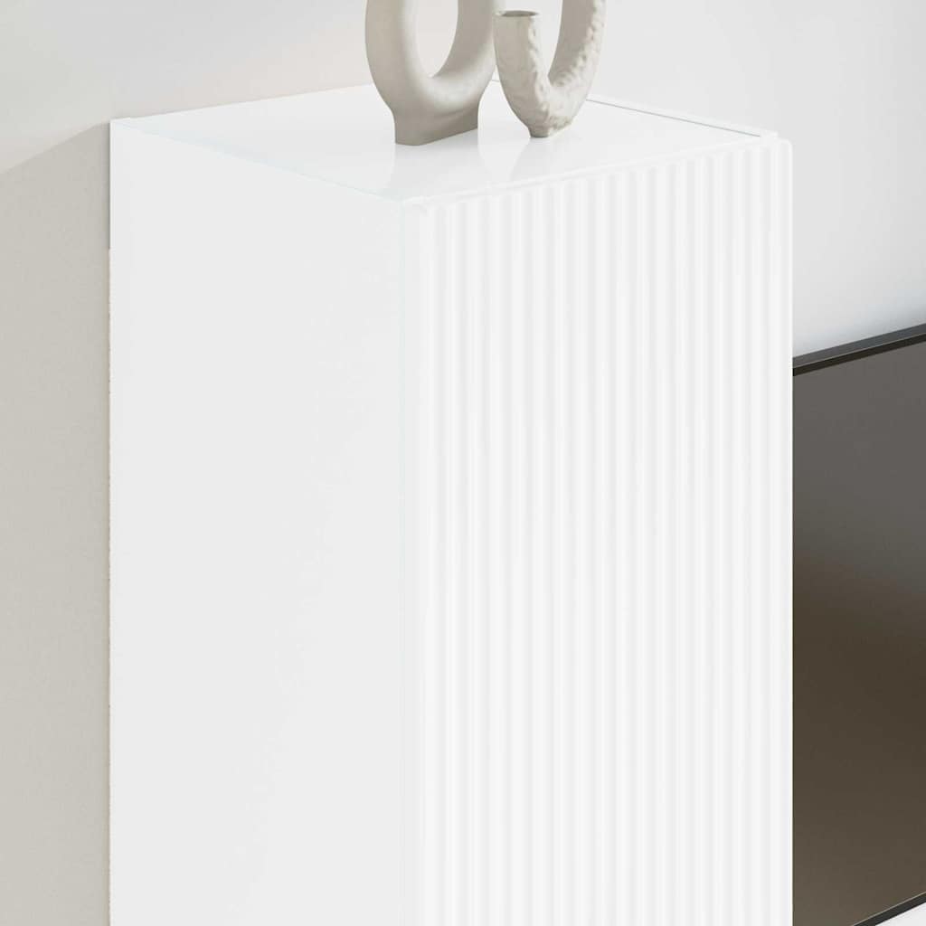 Meuble TV mural 2 pcs Blanc Brillant 30 x 31 x 60 cm - XIOS