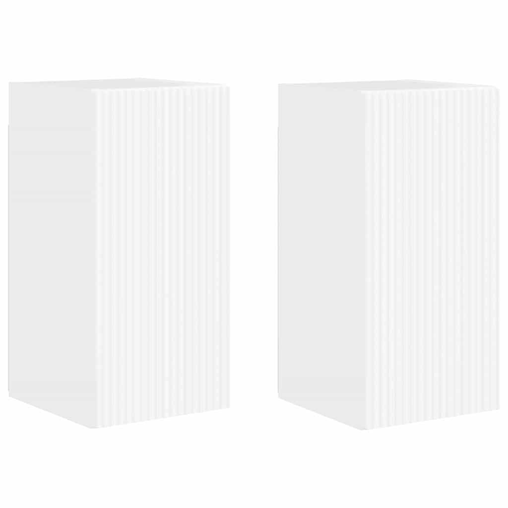Meuble TV mural 2 pcs Blanc Brillant 30 x 31 x 60 cm - XIOS