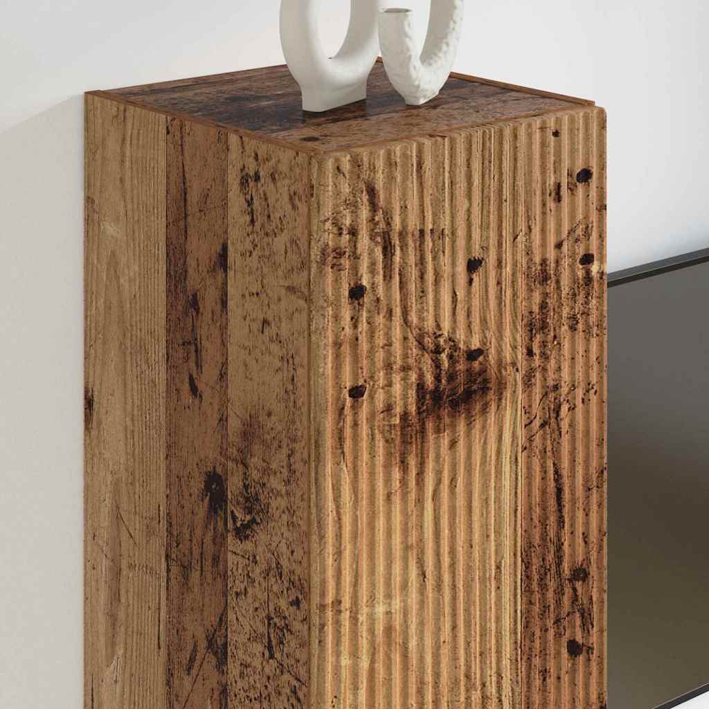 Meuble TV mural Montage mural 2 pcs Bois Ancien 30 x 31 x 60 cm - XIOS