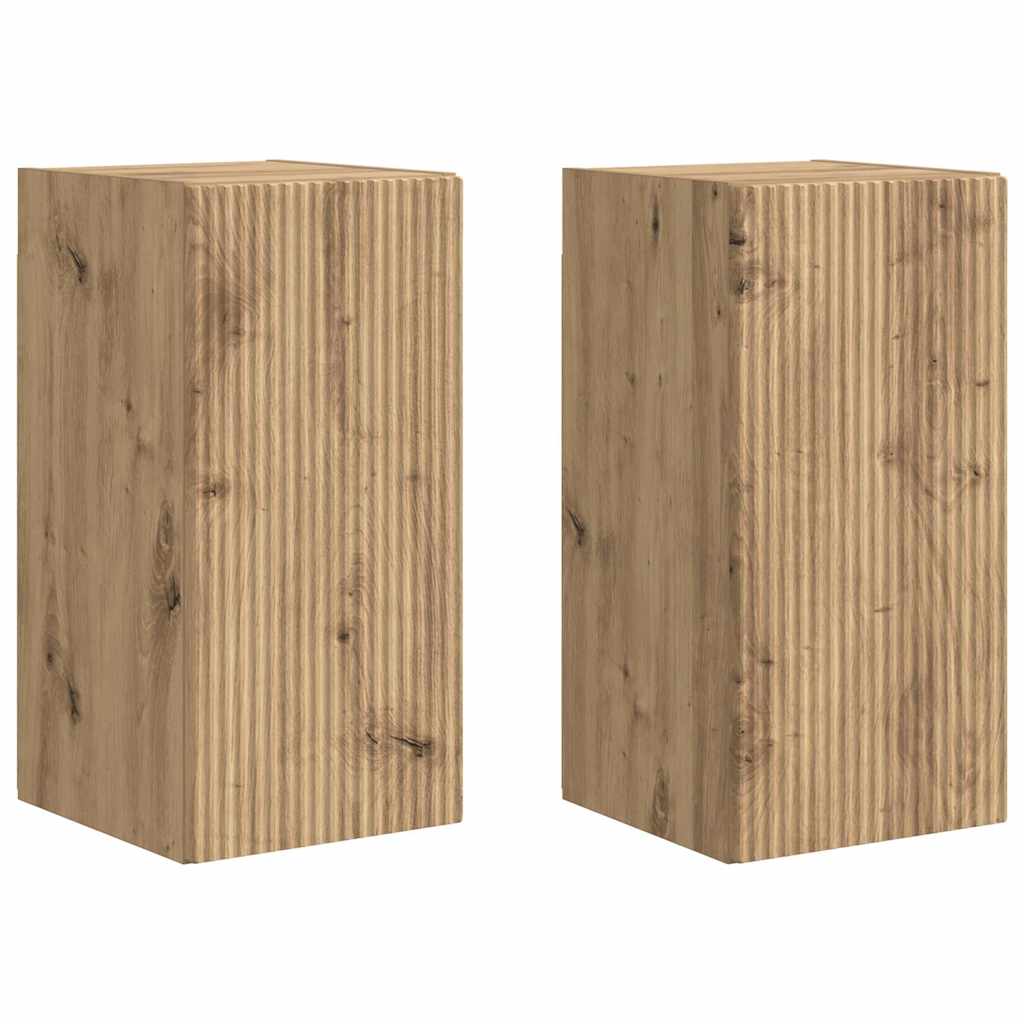 Meuble TV mural 2 pcs Chêne artisan 30 x 31 x 60 cm - XIOS