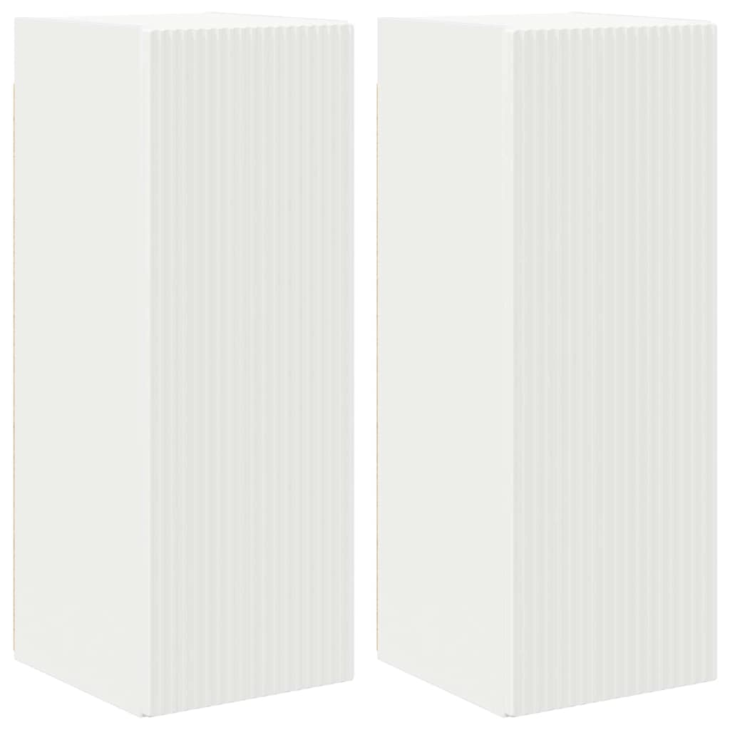 Meuble TV mural 2 pcs Blanc 30 x 31 x 80 cm Bois d'ingénierie - XIOS