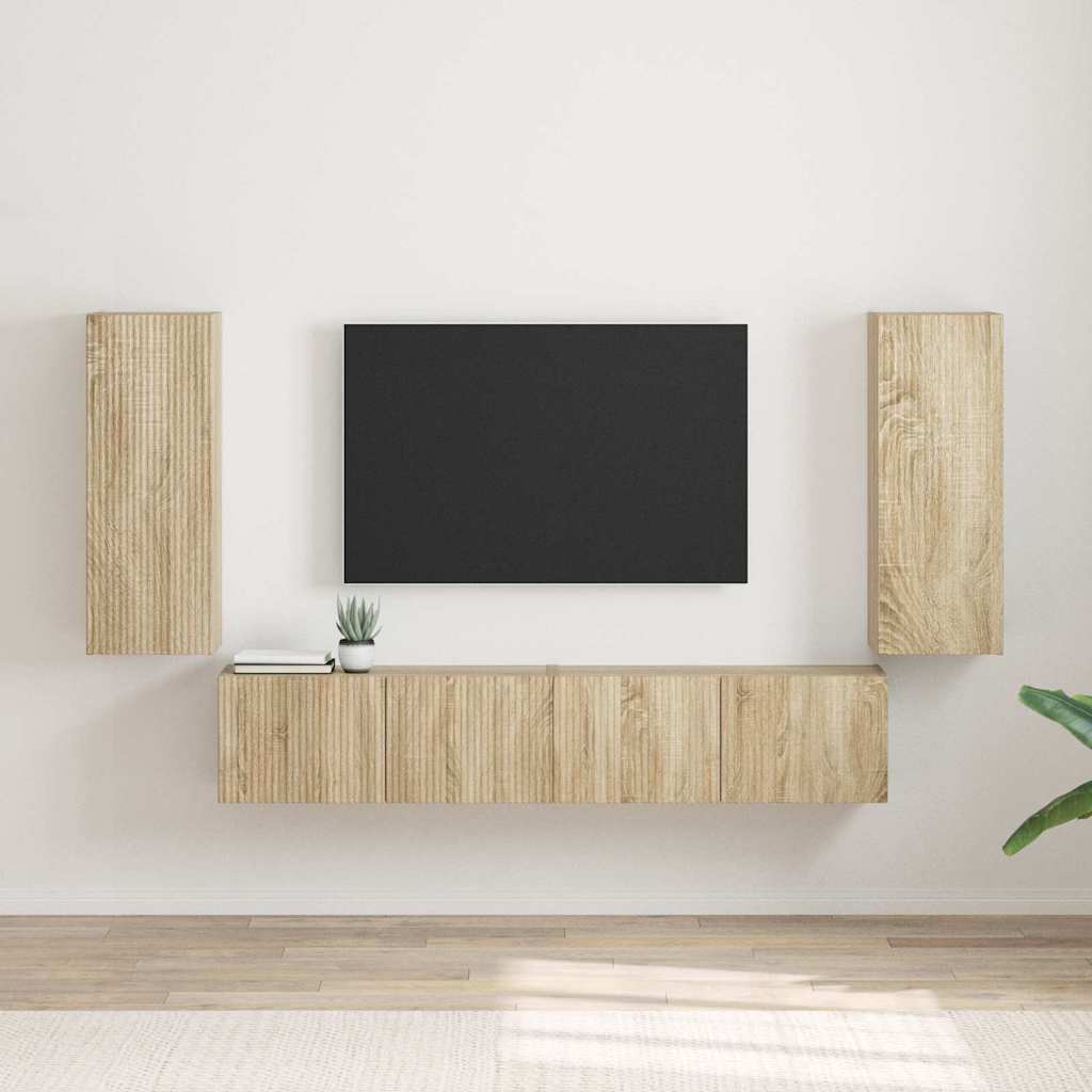 Meuble TV mural 2 pcs Sonoma 30 x 31 x 80 cm Bois d'ingénierie - XIOS