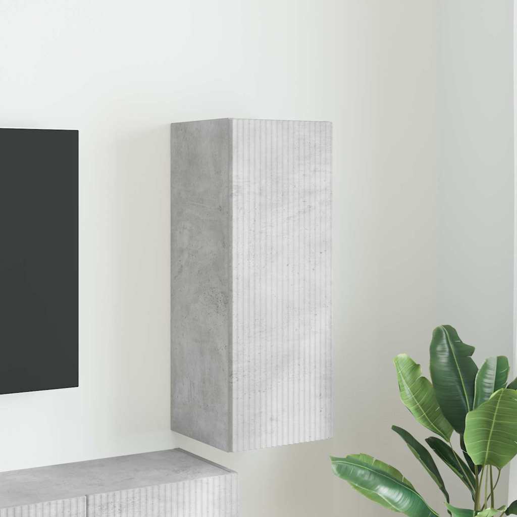 Meuble TV mural Béton 30 x 31 x 80 cm Bois d'ingénierie - XIOS