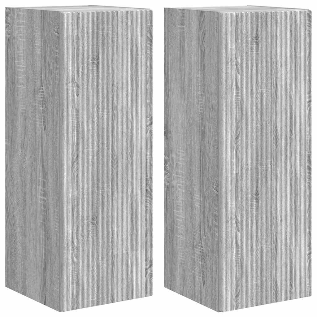 Meuble TV mural Montage mural 2 pcs Gris Sonoma 30 x 31 x 80 cm - XIOS