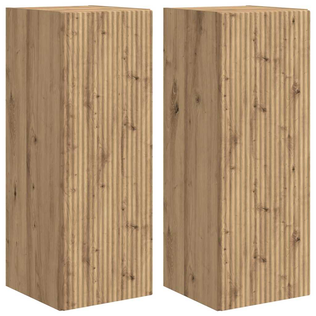 Meuble TV mural 2 pcs Chêne artisan 30 x 31 x 80 cm - XIOS